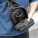 Нагрудна сумка слінг через плече DANG із кобурою на липучці для прихованого носіння зброї сумка-кобура чорна, фото 8