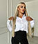 Модна жіноча блузка-сорочка софт легка офісна ділова, чорна, біла, бежева, розмір 42/44, 46/48, фото 2