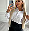 Модна жіноча блузка-сорочка софт легка офісна ділова, чорна, біла, бежева, розмір 42/44, 46/48, фото 7