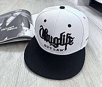 Кепка снепбек (Snapback) Thug Life Белый с черным 56-61р (9001)