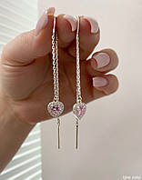 Срібні протяжки сердечки