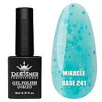 Кольорове базове покриття Miracle base Дизайнер із пластівцями юки для манікюру, 9 мл. 241