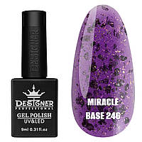 Кольорове базове покриття Miracle base Дизайнер із пластівцями юки для манікюру, 9 мл. 246