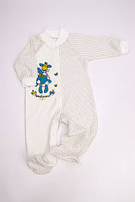 Комбінезон ясельний для малюка у горох з малюнком