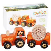 Деревʼяна іграшка "Трактор"/Wooden toy "Tractor" Cubika