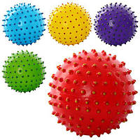 М'яч масажний 5 дюймів, ПВХ, 45г, двокольоровий, 5 кольорів /250/ (MS0025)