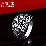 Чоловіче кільце слов'янський оберіг Коловрат 22 мм, фото 4