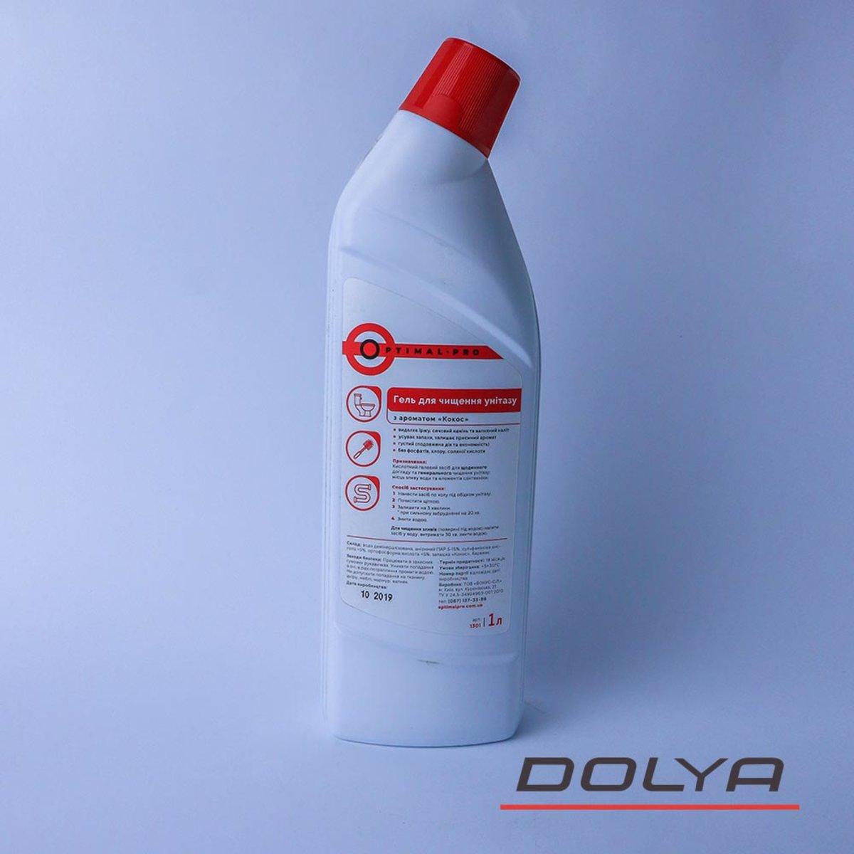 Средство для чистки унитаза Optimal гель без хлора и солян. кислоты 1 л ...