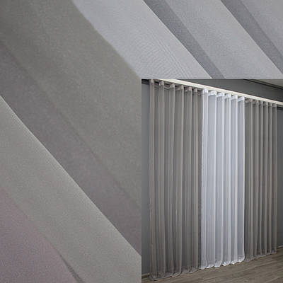 Декоративна гардина з шифону, колір сірий з білим 002дк (н122-н101) 6, 2.5