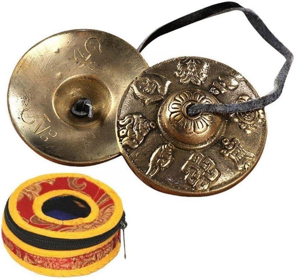 Тибетські тарілки Тінша 8 щасливих символів (Кратали), із сумкою для зберігання
