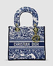 Жіноча сумка Крістіан Діор синя Christian Dior Blue Medium Lady D-Lite, фото 2