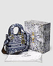 Жіноча сумка Крістіан Діор синя Christian Dior Blue Medium Lady D-Lite, фото 3