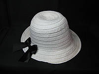Шляпа из соломы женская Бант черный