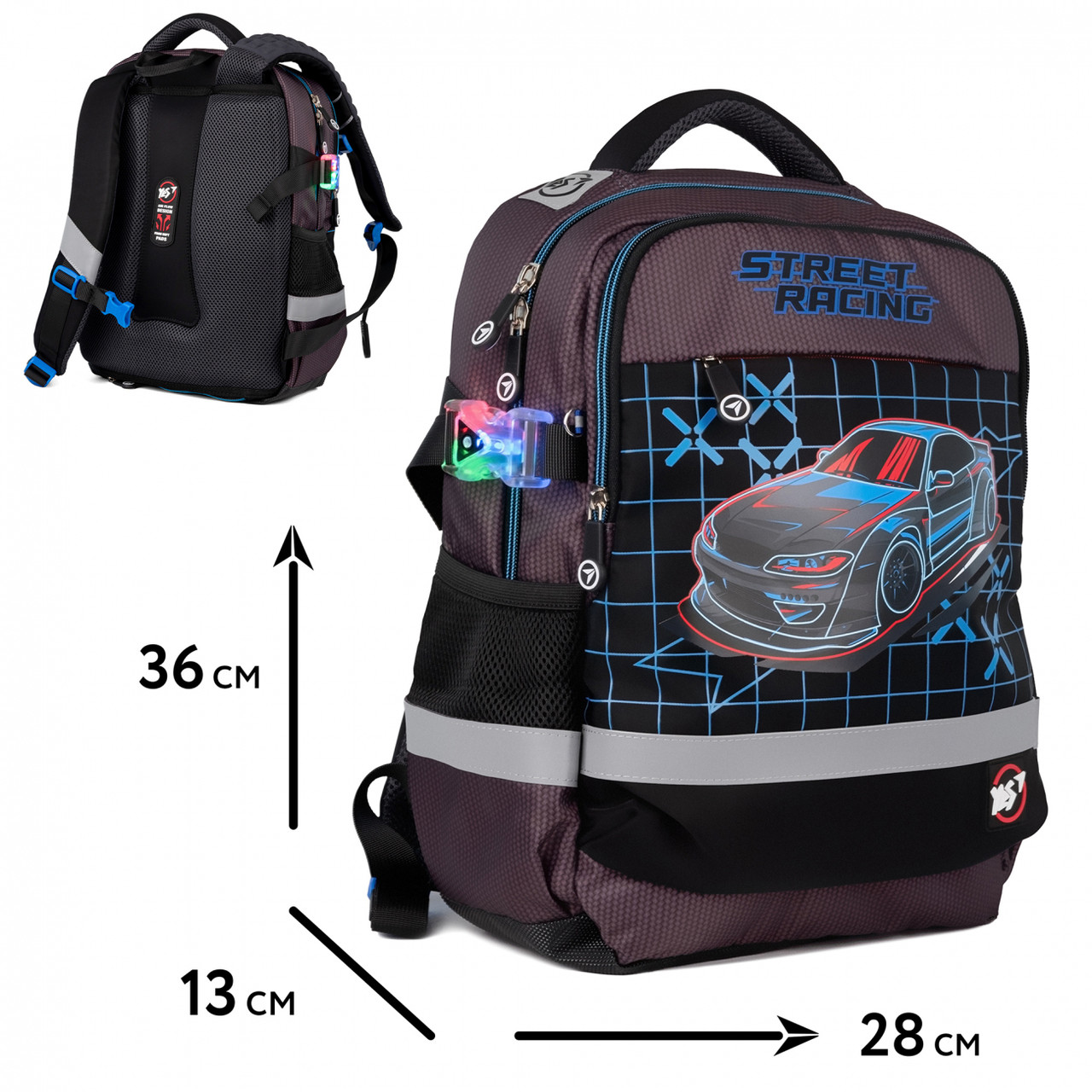 Шкільний рюкзак (S, 36x28x13см) YES S-52 Ergo Street Racing 559569