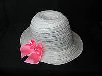 Шляпа соломенная летняя женская Бант розовый