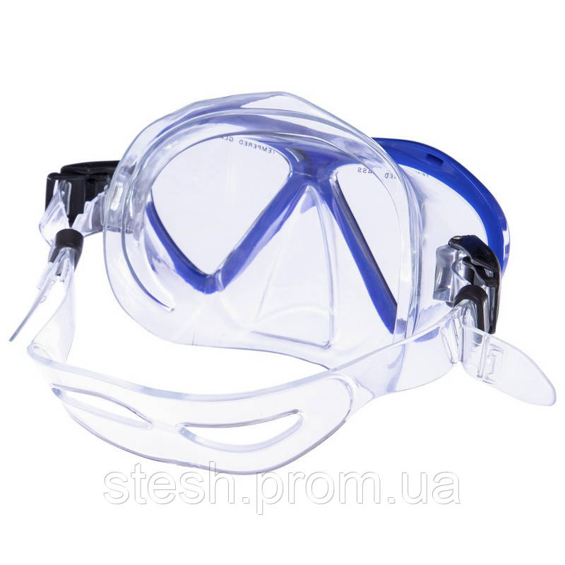 Набор для плавания маска c трубкой LEGEND M293P-SN110-PVC цвет черный-синий-прозрачный se - фото 5 - id-p2186784503