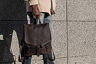 Мужкой кожаный рюкзак с уникальным дизайном | Чоловічий шкіряний рюкзак