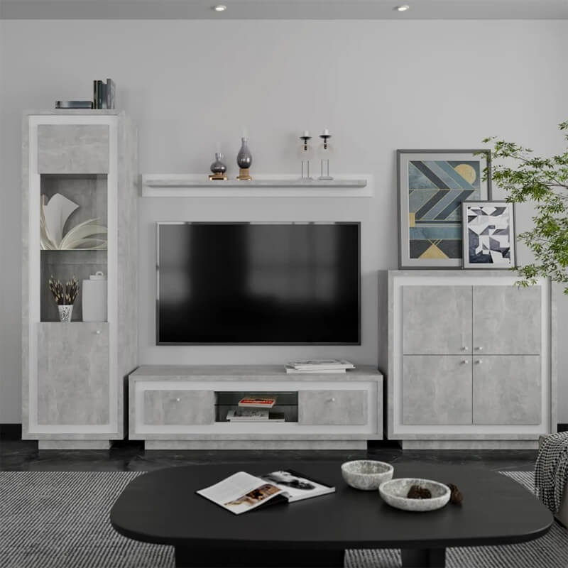 Комплект в вітальню (стенка в гостиную) з ЛДСП Антарес Gerbor Бетон ательєр/Німфея альба, фото 1