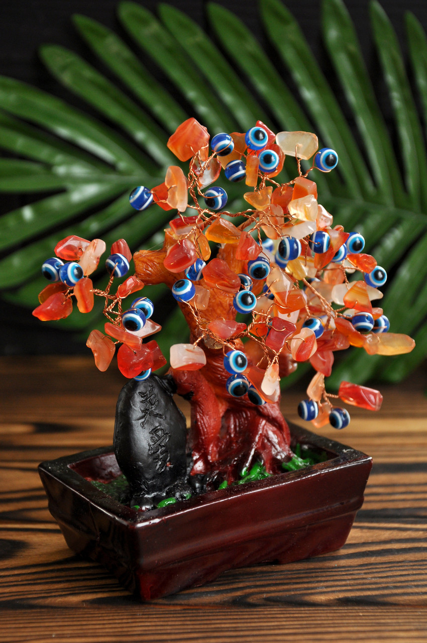 Дерево феншуй з камінням, сердолік, фото 1