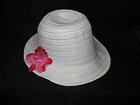 Красивая шляпа на лето соломенная Гибискус