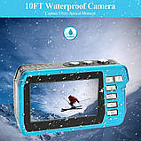 Підводна камера водонепроникна Full HD 4K 56MP з подвійним екраном для підводного плавання, фото 5