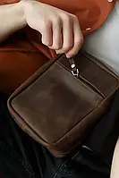 Мужская сумка через плечо, стильная барсетка, кожаная сумочка
