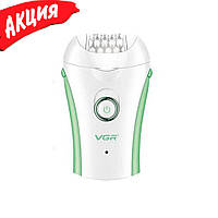 Эпилятор женский VGR V-705 для всего тела аккумуляторный беспроводной бесшумный с подсветкой Зеленый dzl