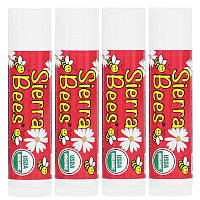 Sierra Bees, Органічні бальзами для губ із запахом граната, 4 в пакованні, 4,25 г Органічний віск