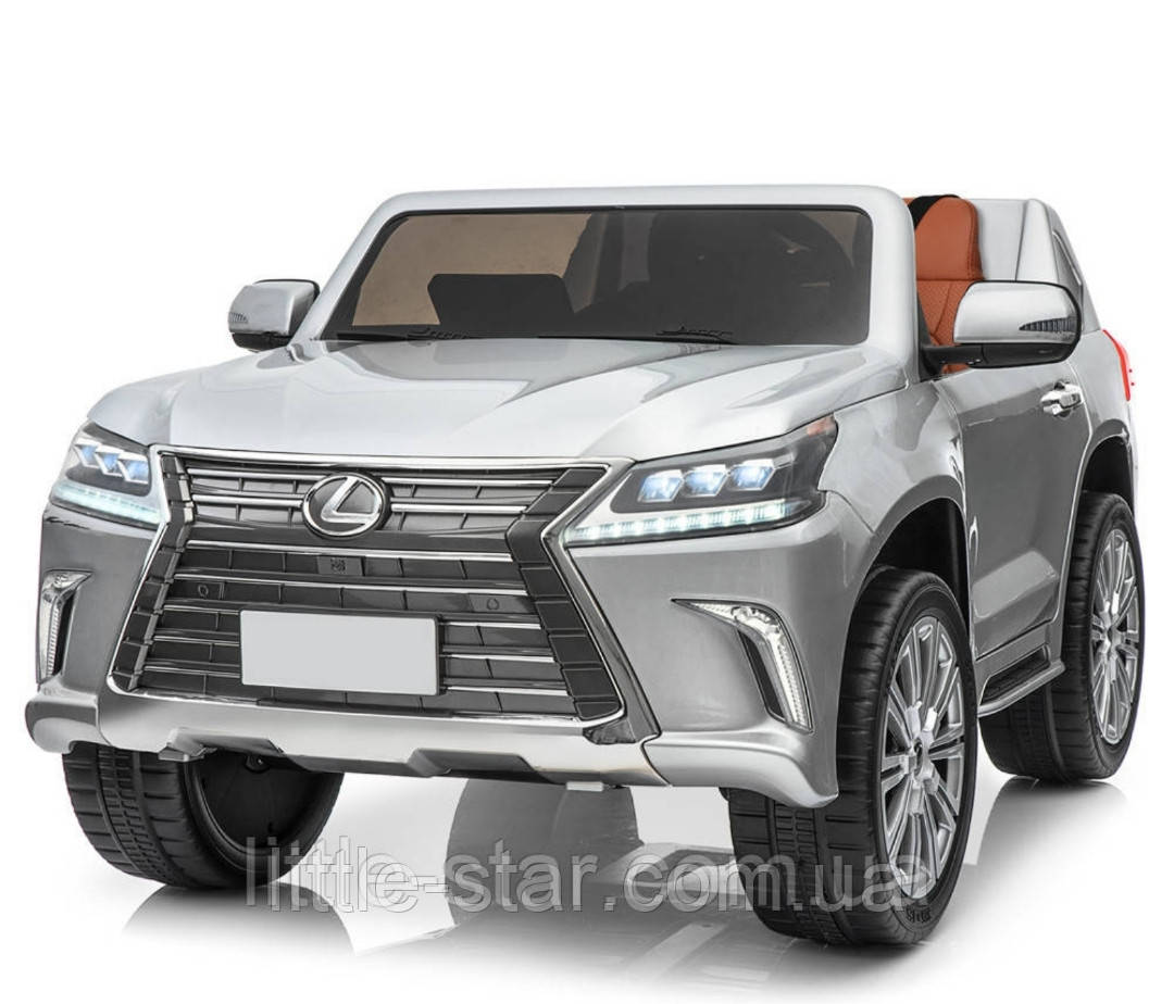 Дитячий електромобіль Lexus LX 570, 2 мотори, пульт, 2.4G Blue Tooth, сірий