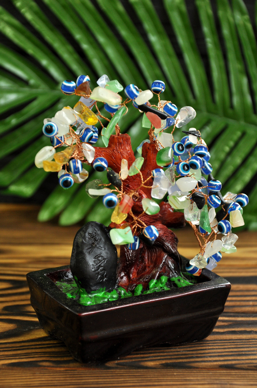 Дерево феншуй з камінням, самоцвіти, фото 1