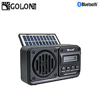 Радиоприемник с солнечной подзарядкой Golon RX-499VS Черный Bluetooth проигрыватель, мини радио (TI)