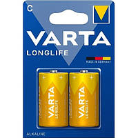 Батарейка VARTA LONGLIFE R-14 (C) мінібочка BLI 2 шт./блістер ALKALINE