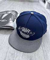 Кепка снепбек (Snapback) Brooklyn Barber Shop Синий с серым 56-61р (9023)