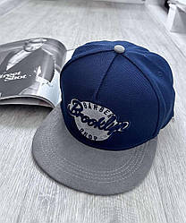 Кепка снепбек (Snapback)  Brooklyn Barber Shop Синій з сірим 56-61р (9023)