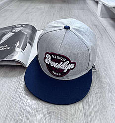 Кепка снепбек (Snapback)  Brooklyn Barber Shop Сірий з синім 56-61р (9023)