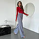 Жіночі класичні штани-палаццо із завищеною талією, фото 6