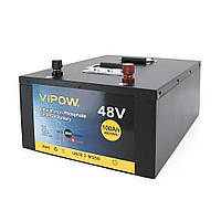 Акумуляторна батарея Vipow LiFePO4 51,2V 100Ah з вбудованою ВМS платою 80A (450*442*177)