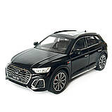 Машинка металева Audi Q5 Ауді чорна 1:24 звук світло інерція відкр двері багажник капот гумові колеса 20*8,5*8см (AP-2014), фото 2