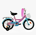 Двоколісний велосипед Corso MAXIS CL-1428 діаметр коліс 14", обладнаний страхувальними колесами, ручне гальмо, фото 3