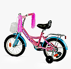 Двоколісний велосипед Corso MAXIS CL-1428 діаметр коліс 14", обладнаний страхувальними колесами, ручне гальмо, фото 2