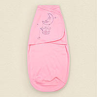 Евро-пеленка на липучке для девочки розовая 0-3м
