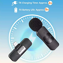 Мікрофон петличний бездротовий радіосистема BOYA BY-V1 для lightning IPHONE, фото 6