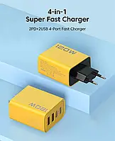 Быстрое зарядное устройство 120W PD USB C Зарядное устройство Quick Charge 3.0 Тип C для iPhone 11,12,13,14,15