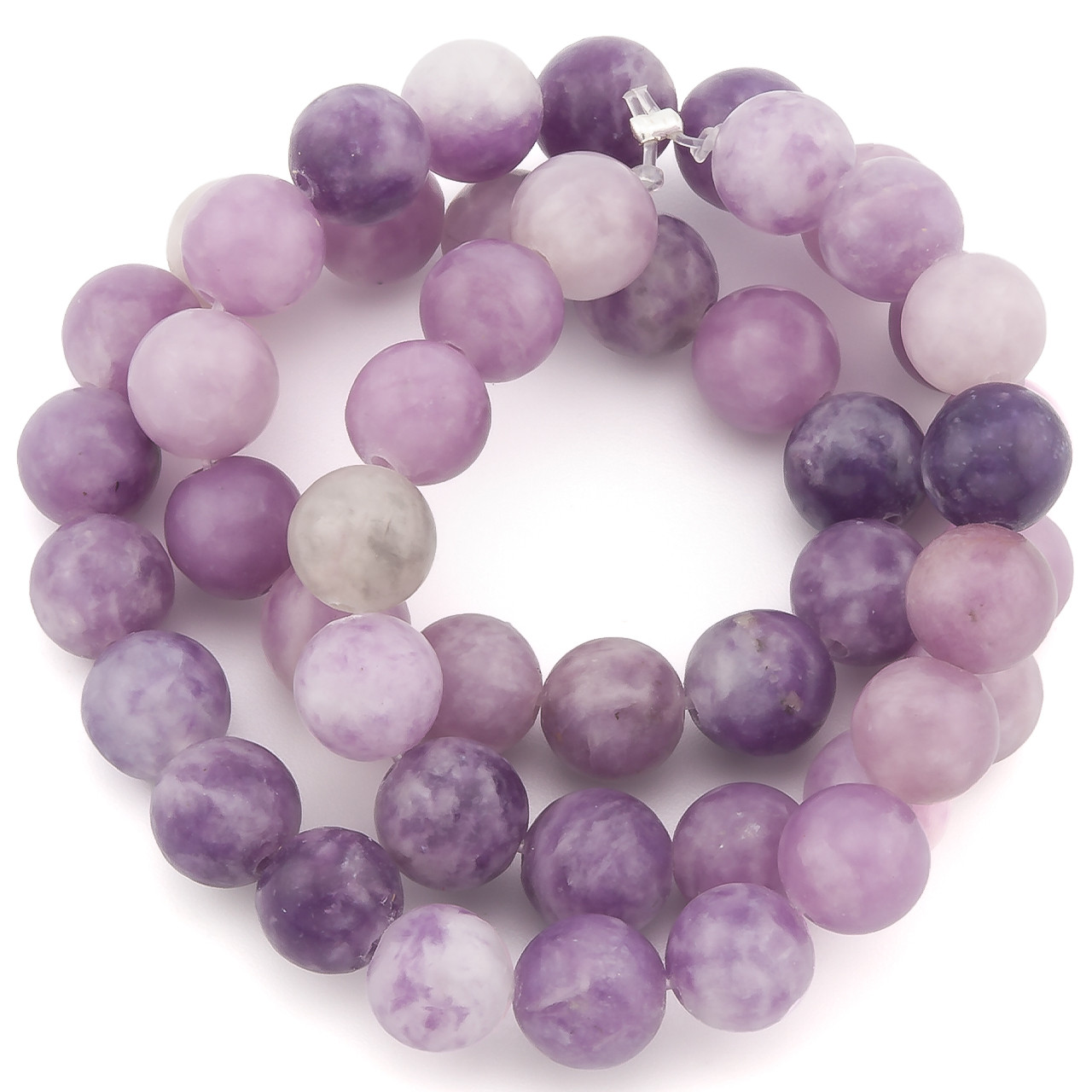 Лепідоліт намистини з каменю 8 мм +-37 см 1 шт., фото 1