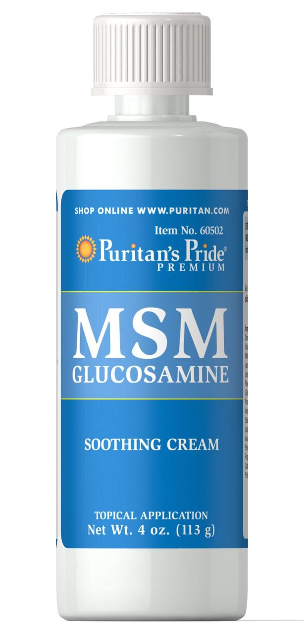 Крем з глюкозаміном і МСМ Puritan's Pride MSM Glucosamine Cream 113 g - фото 1 - id-p1668925191