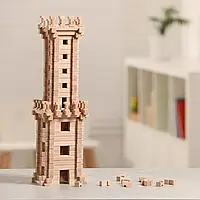 Дитячий дерев'яний конструктор Вежа, 213 деталей