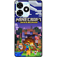 Силіконовий чохол бампер для Tecno Spark 20 Pro з картинкою Майнкрафт Minecraft