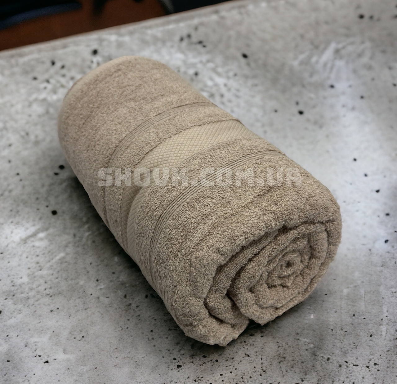 Полуторне Махрове простирадло покривало 160х220см ADA Class Туреччина Бежевий, фото 1