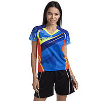 Комплект одежды для тенниса женский футболка и шорты Lingo LD-1811B размер 2xl цвет синий-оранжевый sh