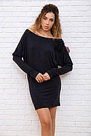Шерстяное приталенное платье темно-серого цвета 167R147-1 Ager XS BK, код: 8231375